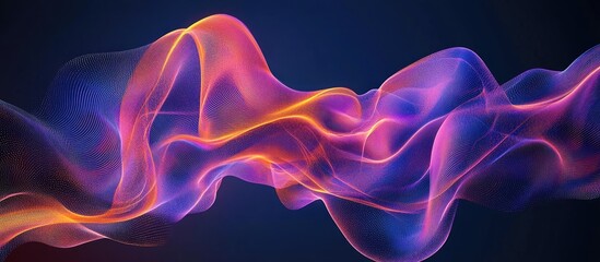 Poster - Dynamic abstract fluid lines on a contrasting background illustrating the concept of AI technology design