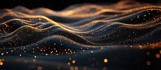 Poster - Stunning abstract wires on a dark backdrop Contemporary technological background element Futuristic design in 3D rendering