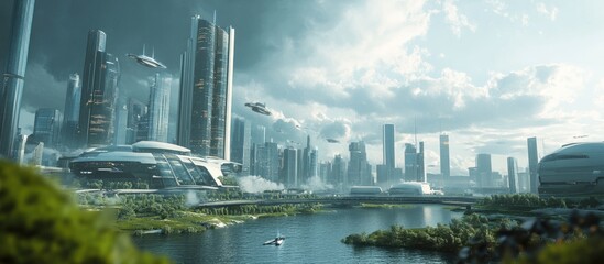 Poster - Futuristic Urban Landscape 3D Visualization