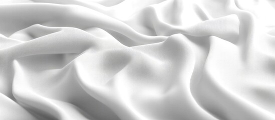 Poster - Folded white textile fabric on a smooth abstract background 3D rendering