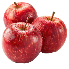 three red juicy fresh apples