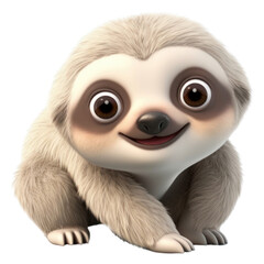 Sticker - PNG Sloth wildlife cartoon animal.