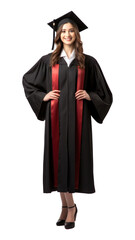 Wall Mural - PNG A plain-looking graduate woman graduation portrait costume.