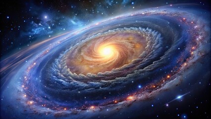 Wall Mural - stunning view of a spiral galaxy with glowing stars and intricate arms, galaxy, stars, spiral, glowi