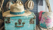 © imran - Beach accessories and vintage suitcase