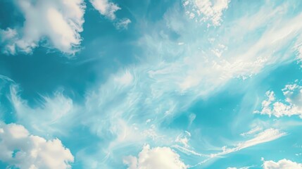 Poster - Pale blue sky with clouds