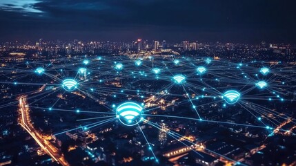 Poster - communication and network connection concept