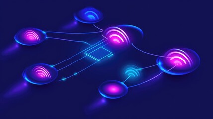 Poster - communication and network connection concept