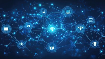 Poster - communication and network connection concept