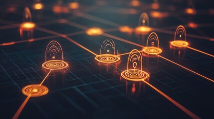 Poster - communication and network connection concept