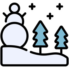 Wall Mural - winter filled line icon