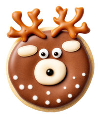 Canvas Print - PNG Christmas reindeer icing cookie dessert food anthropomorphic.