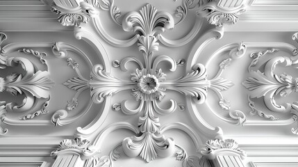 Wall Mural - Decorative plaster on white background.