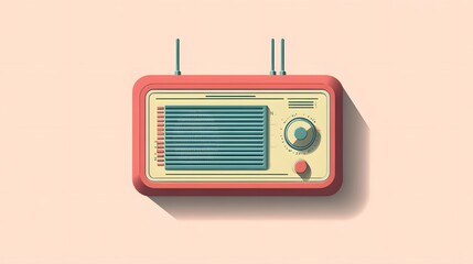 retro radio isolated on white