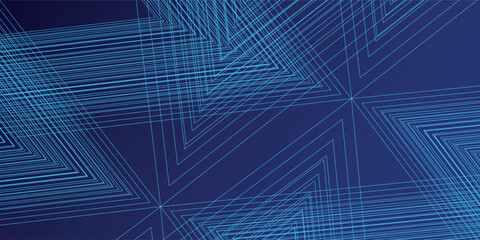Poster - Futuristic abstract background with overlapping layers. Modern geometric shape line design elements. Glowing blue lines. vector.