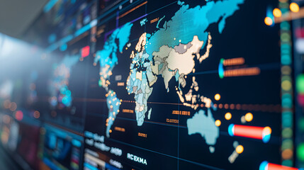 Poster - global computer technology concept