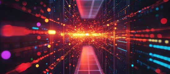 Poster - Glowing network connections in a data center environment