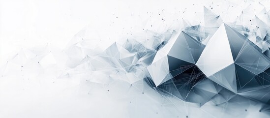 Poster - Futuristic Abstract Technology with Polygonal Shapes on White Background Digital Design Concept