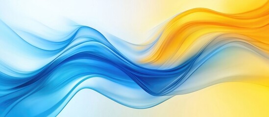 Poster - Vibrant Abstract Background with Smooth Blue and Yellow Waves