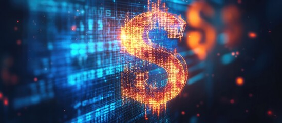 Poster - Financial Technology Concept Enlightening 3D Illustration of Business and Internet Innovation