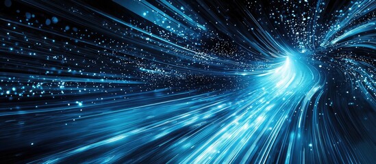 Poster - Dynamic Abstract Background with Speed Motion Light Lines and Blue Filter Technology