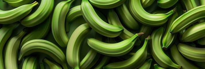 Seamless pattern background of fresh green banana fruit