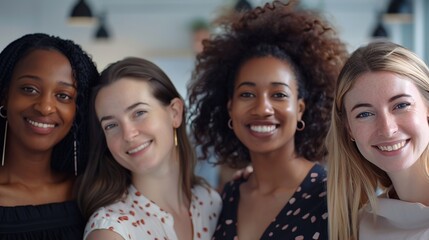 Sticker - Portrait of Four Smiling Women