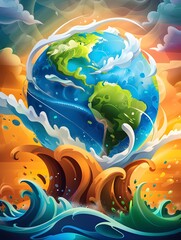 Poster - Earth in the Waves.