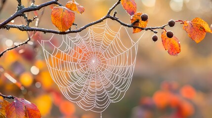 Spider Web with Morning Dew