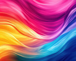 Wall Mural - A colorful, wavy line of colors that are bright and vibrant