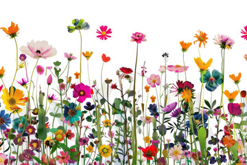 Sticker - PNG Colorful vibrant wildflower field