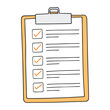 © Jevgeniya Mukhitova - Checklist, plan, task list vector illustration in flat doodle cartoon style isolated on white background.