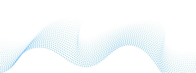 Wall Mural - Wave of dots and weave lines. Abstract background. Futuristic dots and weave lines. Vector blue dots shape weave lines. Banner for business, technology, medicine, presentations.