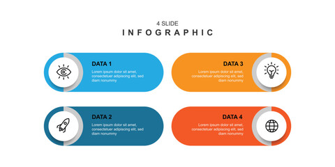 Poster - Infographic template form with 4 steps concept can be used for workflow, data presentation, business banner and other graphic design 