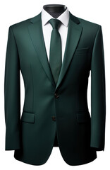 Canvas Print - PNG  Elegant green men's suit