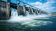 © mirifadapt - hydroelectric dam with giant turbines generating clean energy