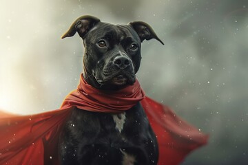 Wall Mural - Superhero Dog with Red Cape