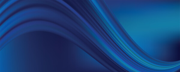 Poster - blue and white background with wavy light and wavy lines.