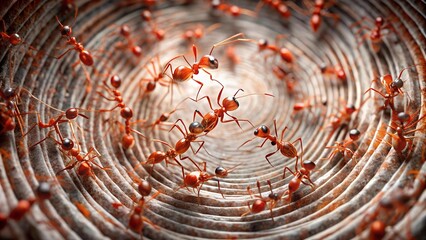 Abstract Red Ant Swarm: A Study in Motion  Generative AI