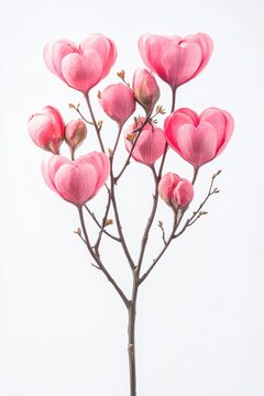 Blooming heart shaped flowers 
