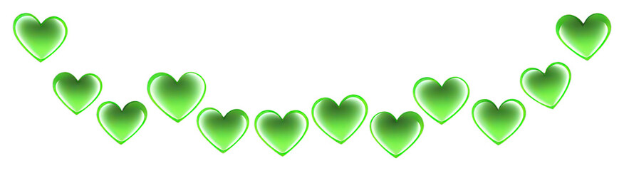 Wall Mural - PNG Glowing green heart garland