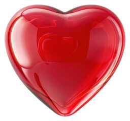 Sticker - PNG  Glossy red heart shape