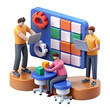 © muhammadulfi - 3d illustration of people with task management board