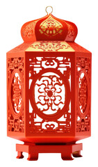 Poster - PNG Chinese paper square lantern lamp white background architecture.