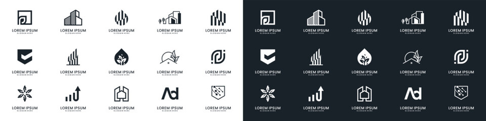 Wall Mural - Set Minimal Vector Logo Design for Business logo design inspiration