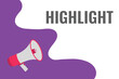 © creativeKawsar - highlight button, banner, label, template for website. highlight text with colorful megaphone icon
