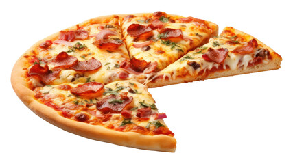 Canvas Print - PNG Pizza food slice white background.