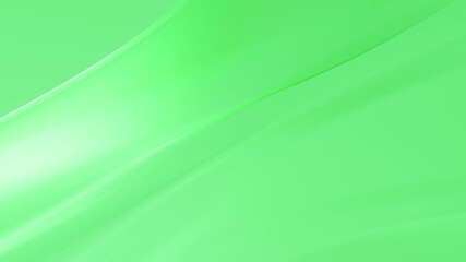 Wall Mural - Looped 3D Animation - Light green abstract background of a smooth transparent wavy shape
