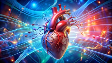 Poster - A Captivating Animated Depiction of the Human Heart's Rhythm and Function  AI generated