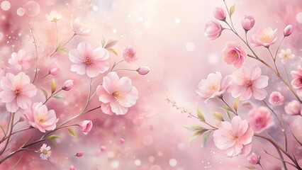 Sticker - Whispers of Pink: A Delicate Floral Dream  Generative AI